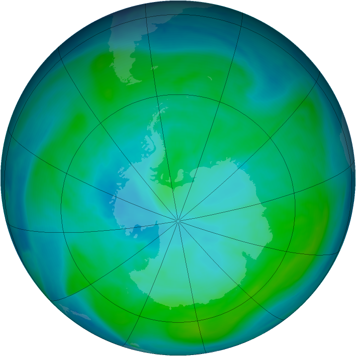 Antarctic ozone map for 11 January 2006